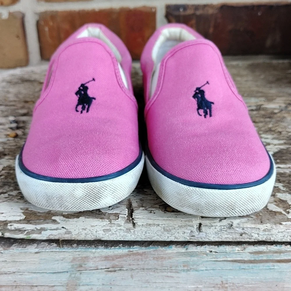 Ralph Lauren Polo toddler shoes size 3 Pink Canvas Slip Ons